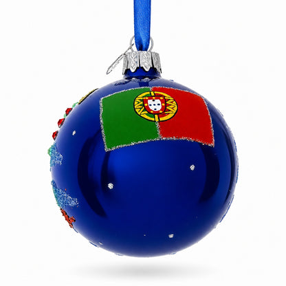 Alfama, Lisbon, Portugal Glass Ball Christmas Ornament 3.25 Inches