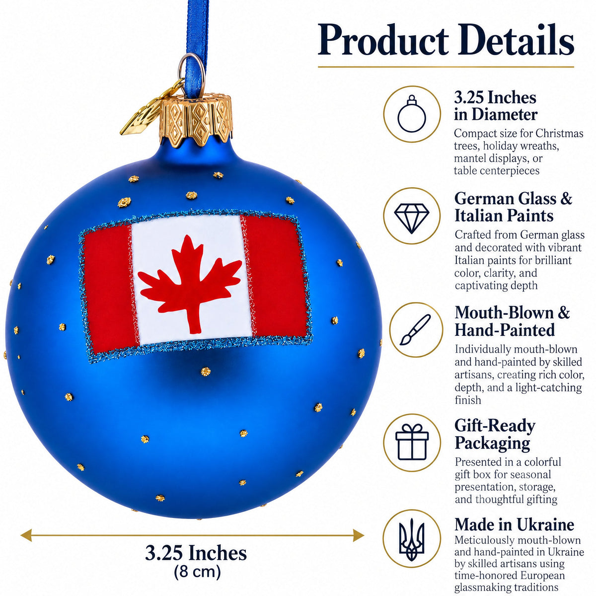 Notre-Dame Basilica, Montreal, Canada Glass Ball Christmas Ornament 3.25 Inches