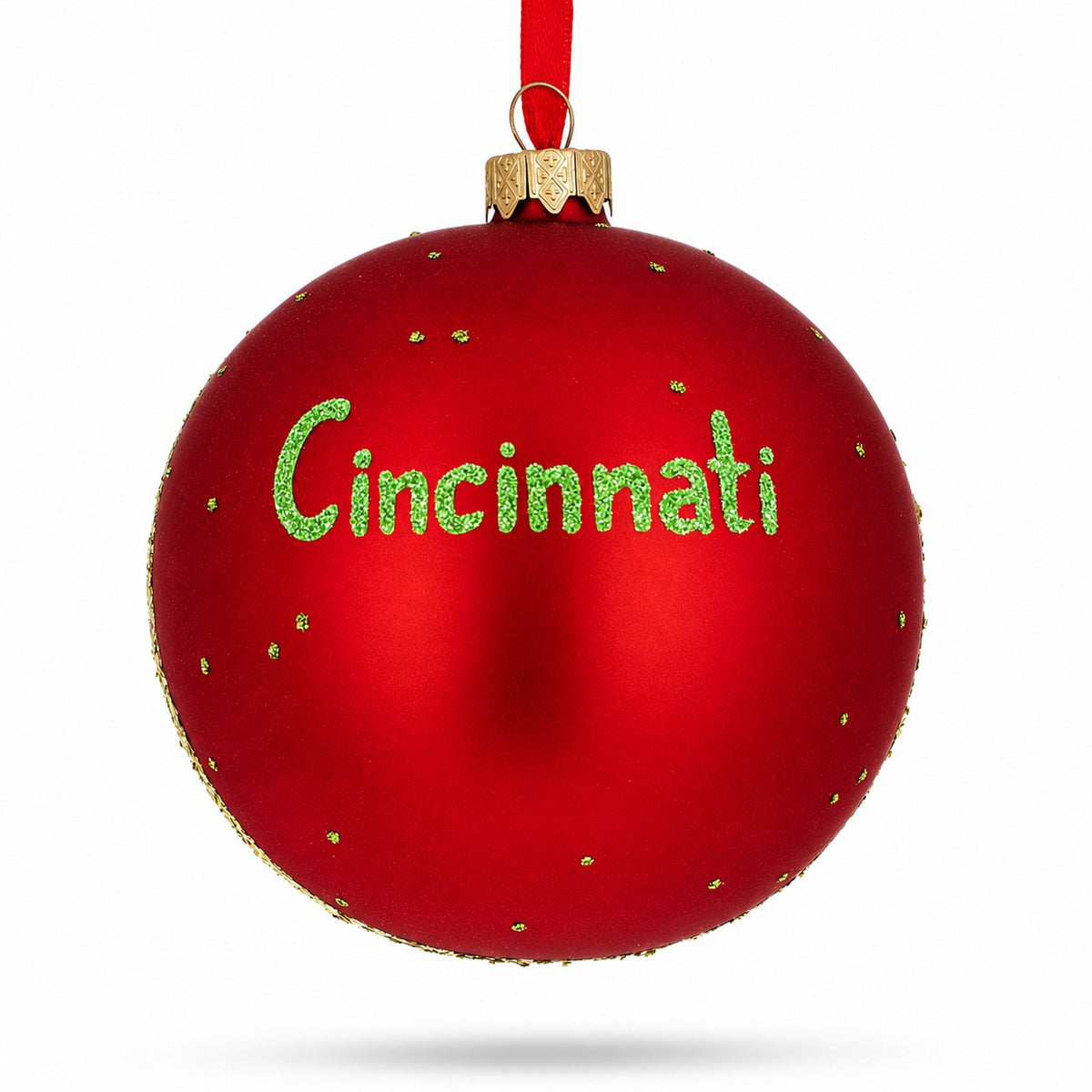 Cincinnati, Ohio Glass Ball Christmas Ornament 4 Inches
