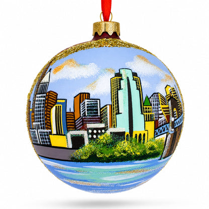 Cincinnati, Ohio Glass Ball Christmas Ornament 4 Inches