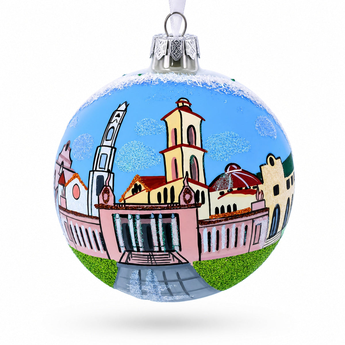 Riverside, California Glass Ball Christmas Ornament 4 Inches