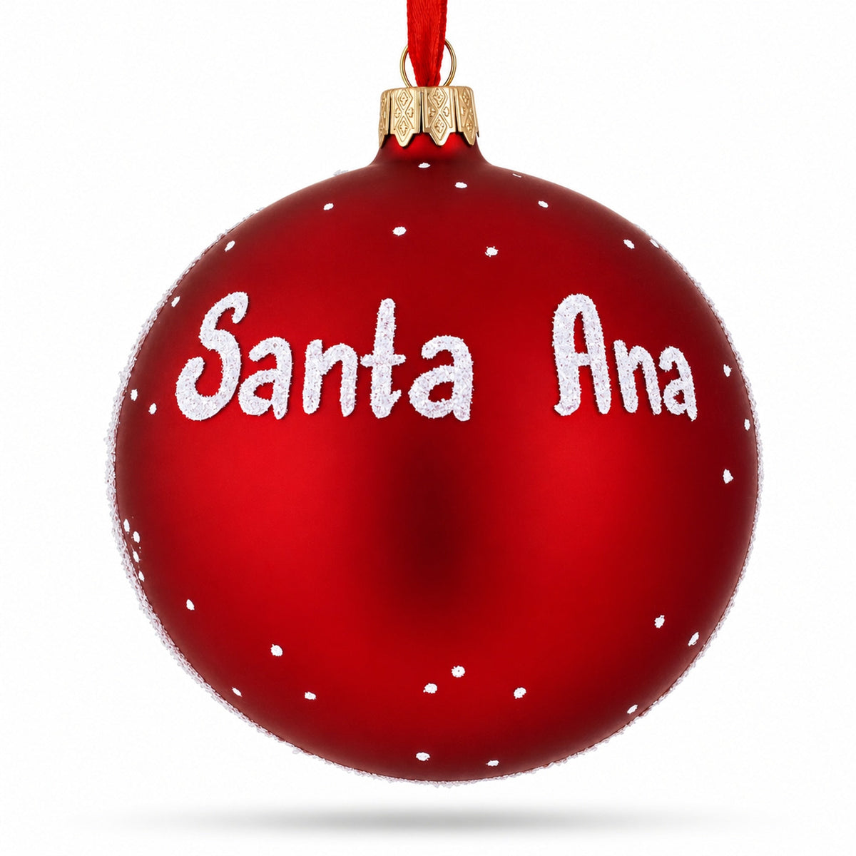 Santa Ana, California Glass Ball Christmas Ornament 4 Inches