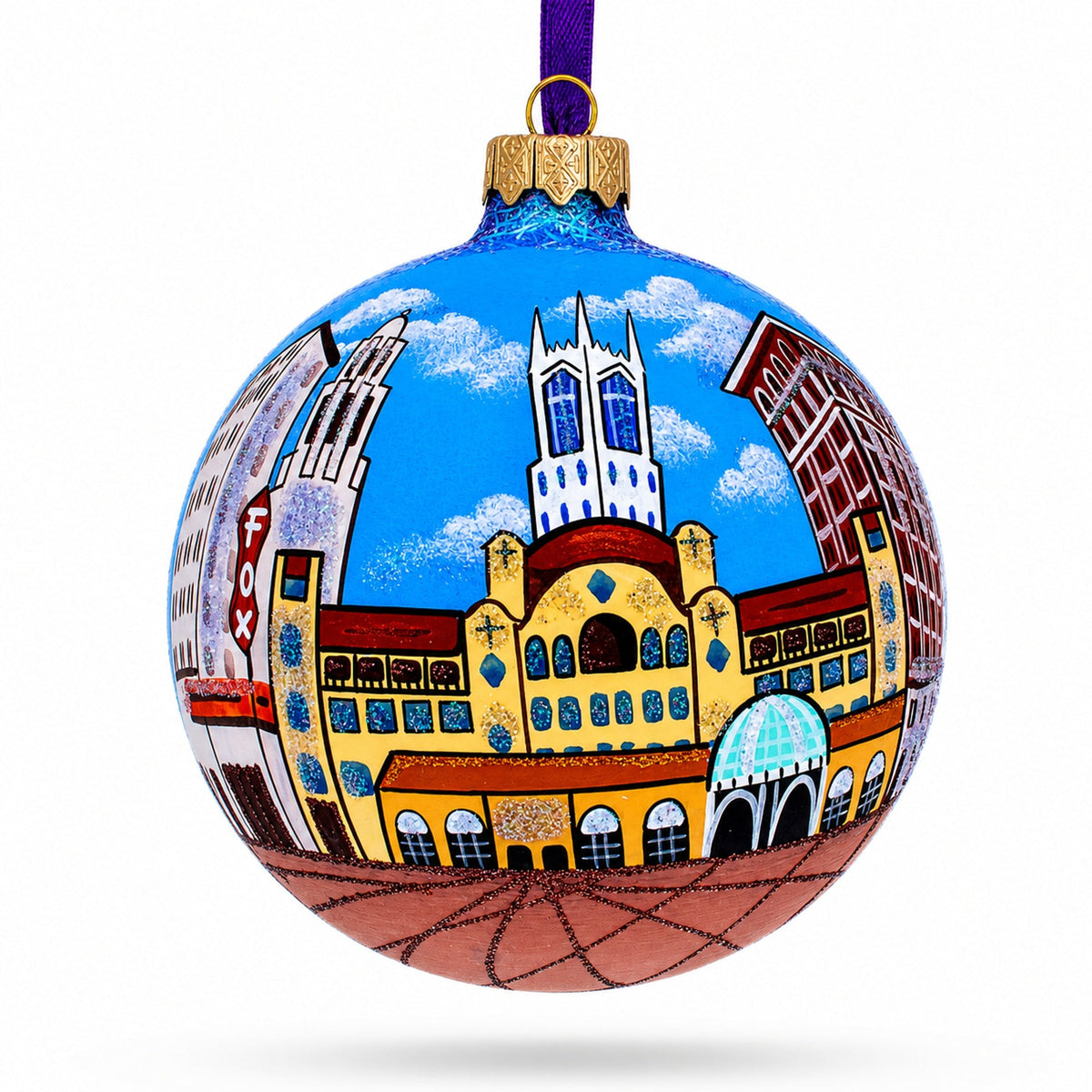 Stockton, California Glass Ball Christmas Ornament 4 Inches