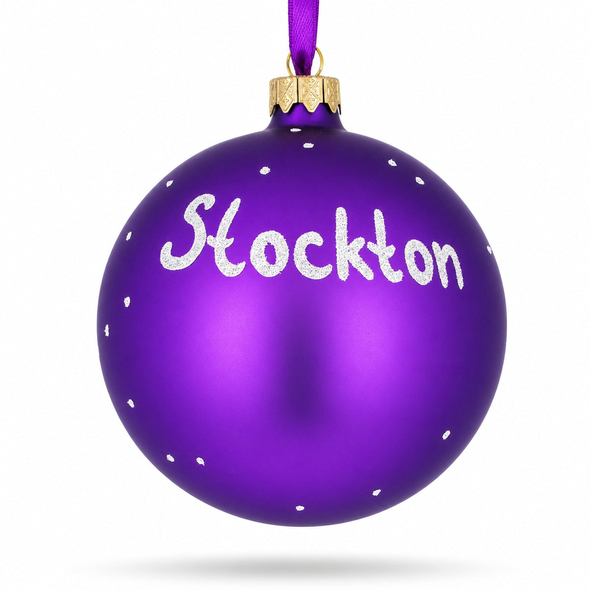 Stockton, California Glass Ball Christmas Ornament 4 Inches