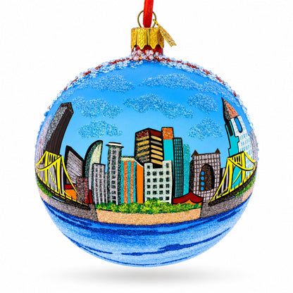 Pittsburgh, Pennsylvania Glass Ball Christmas Ornament 4 Inches