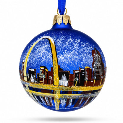 Gateway Arch, St. Louis, Missouri Glass Ball Christmas Ornament 3.25 Inches
