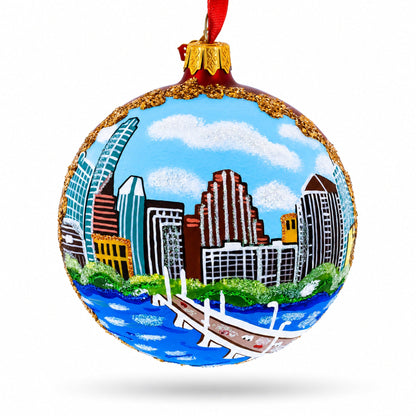 Austin, Texas Glass Ball Christmas Ornament 4 Inches