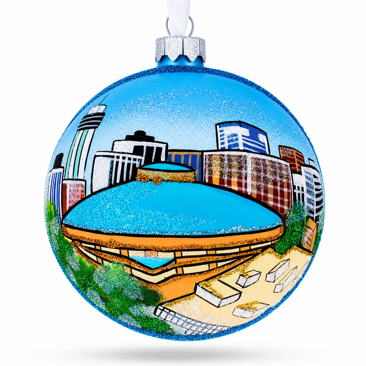 Wichita, Kansas Glass Ball Christmas Ornament 4 Inches