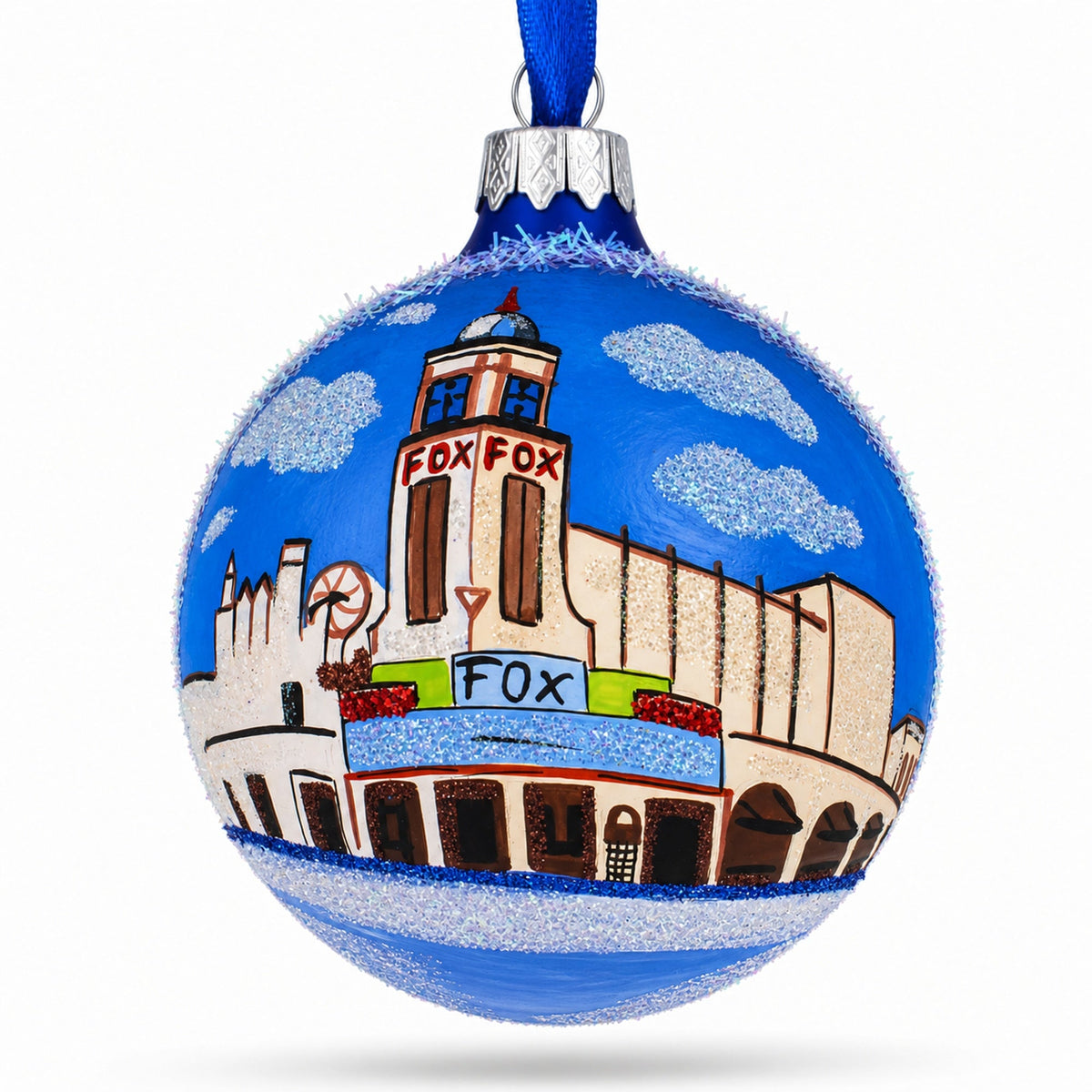 Bakersfield, California Glass Ball Christmas Ornament 3.25 Inches