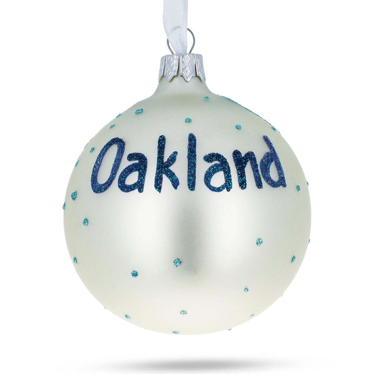 Oakland, California Glass Ball Christmas Ornament 3.25 Inches