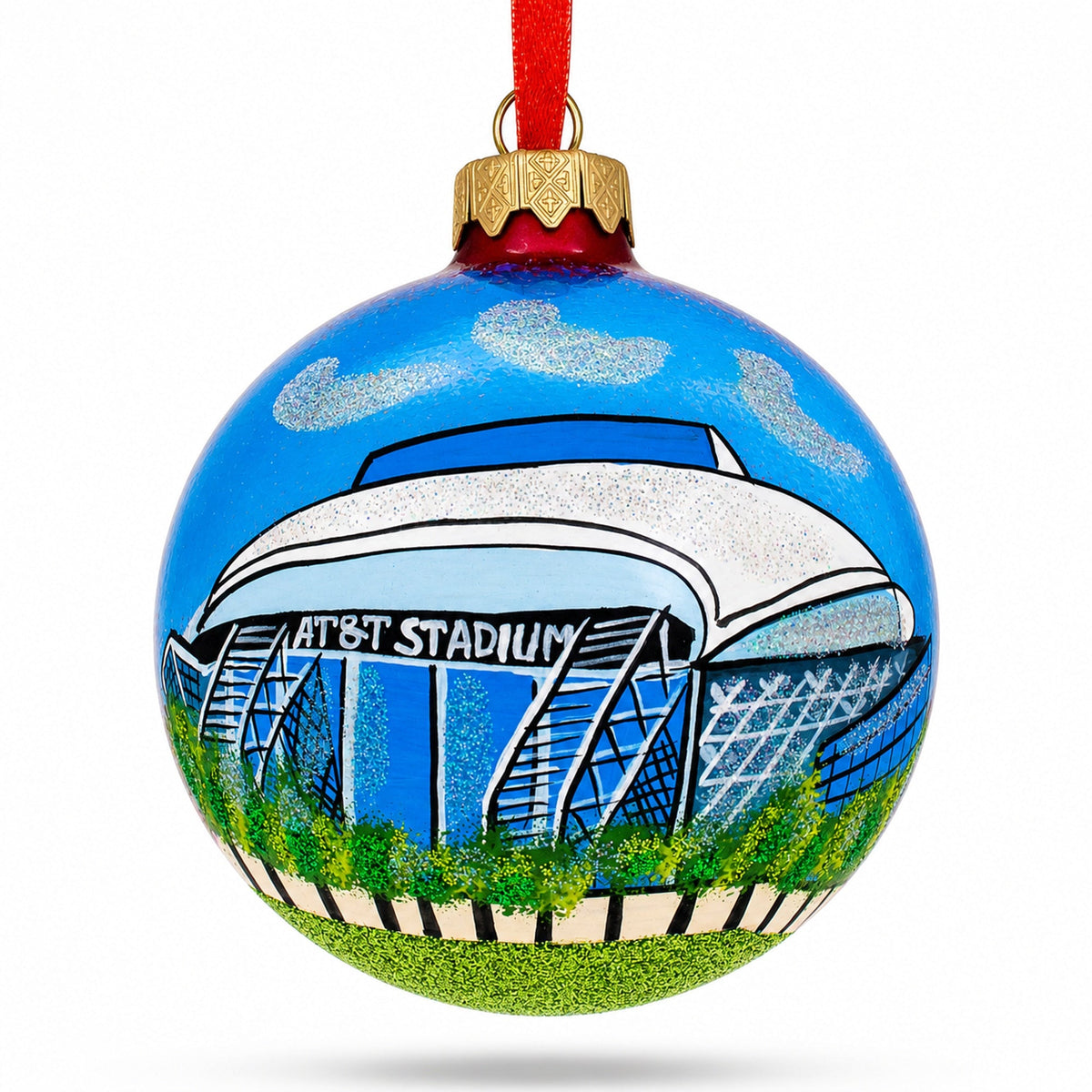 Arlington, Texas Glass Ball Christmas Ornament 3.25 Inches