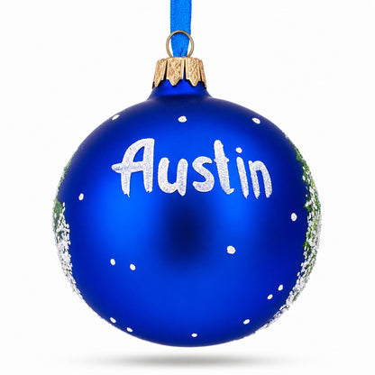 Austin, Texas Glass Ball Christmas Ornament 3.25 Inches