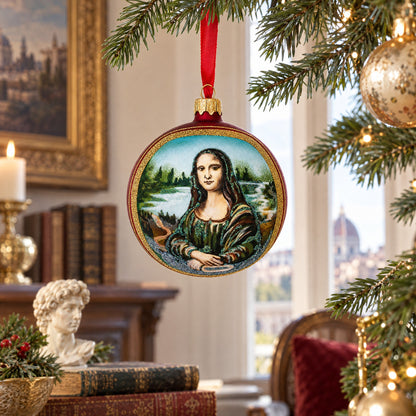 1506 Leonardo da Vinci's 'Mona Lisa' Glass Ball Christmas Ornament 4 Inches