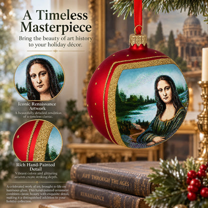1506 Leonardo da Vinci's 'Mona Lisa' Glass Ball Christmas Ornament 4 Inches