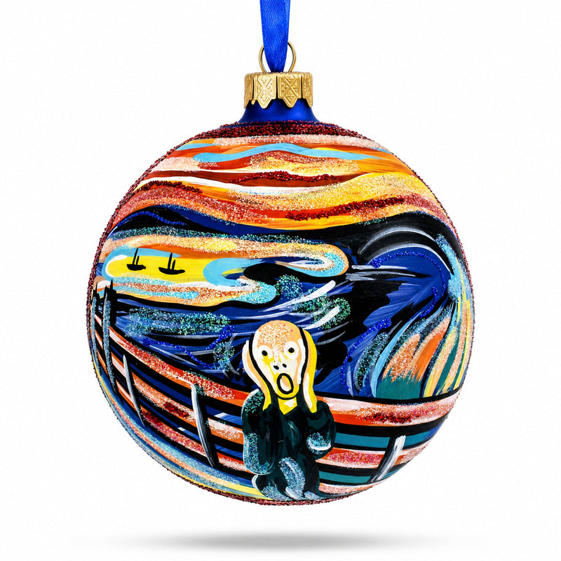 1893 Edvard Munch's 'The Scream' Glass Ball Christmas Ornament 4 Inches