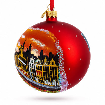 The Grand Place, Brussels, Belgium Glass Ball Christmas Ornament 4 Inches