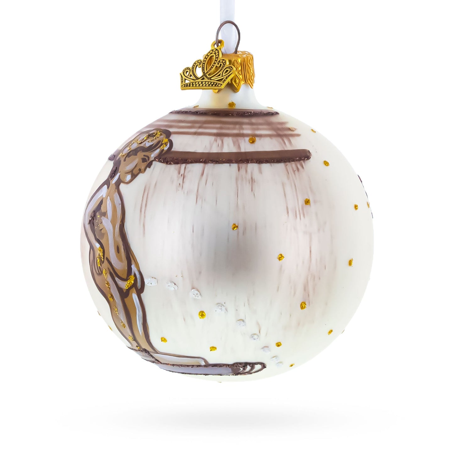 Manneken Pis, Brussels, Belgium Glass Ball Christmas Ornament 3.25 Inches