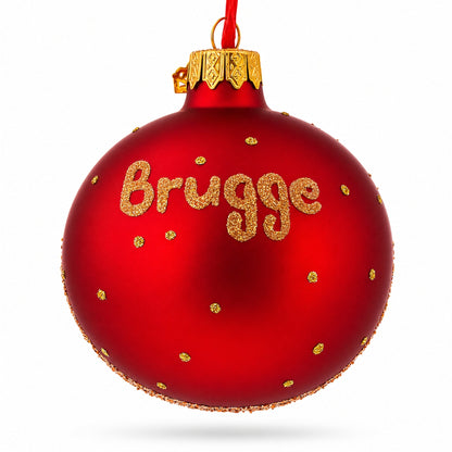 Markt of Bruges, Belgium Glass Ball Christmas Ornament 3.25 Inches
