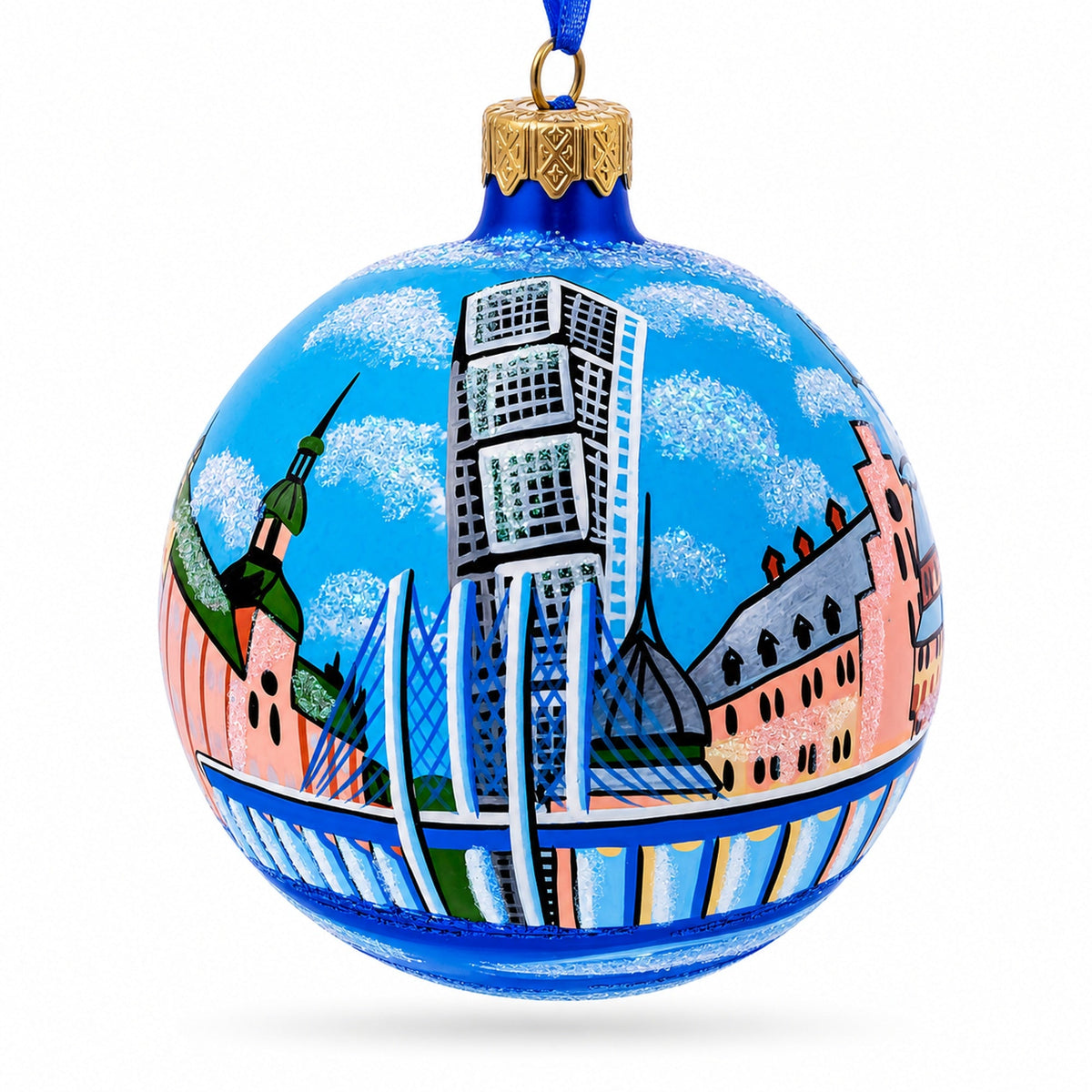 Vadstena Castle, Stockholm, Sweden Glass Ball Christmas Ornament 4 Inches