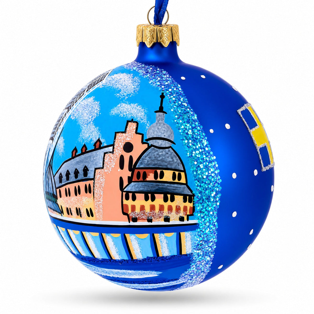Vadstena Castle, Stockholm, Sweden Glass Ball Christmas Ornament 4 Inches