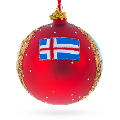 Kirkjufell Mountain, Iceland Glass Ball Christmas Ornament 4 Inches