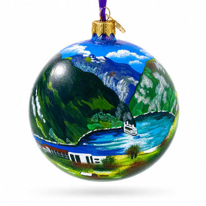 Geirangerfjord, Norway Glass Ball Christmas Ornament 4 Inches