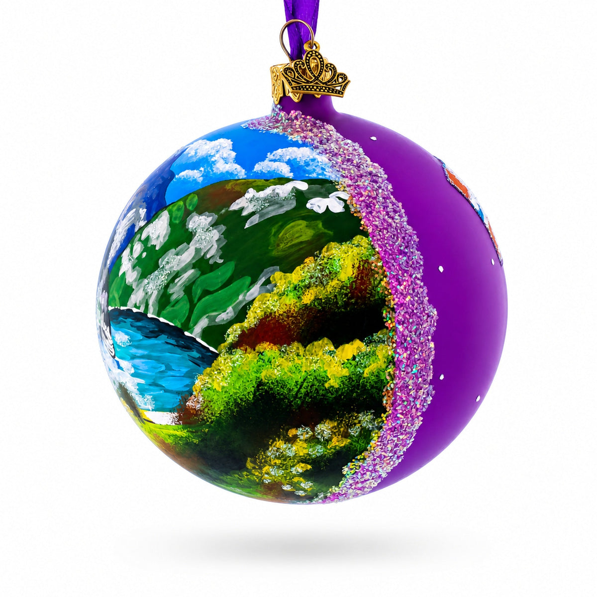 Geirangerfjord, Norway Glass Ball Christmas Ornament 4 Inches