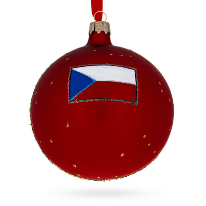Statue of St Wenceslas, Prague, Czech Republic Glass Ball Christmas Ornament 4 Inches