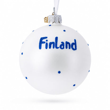Flag of Finland Glass Ball Christmas Ornament 3.25 Inches