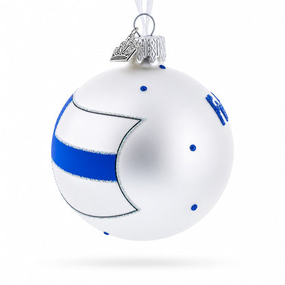 Flag of Finland Glass Ball Christmas Ornament 3.25 Inches