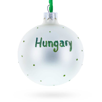 Flag of Hungary Glass Ball Christmas Ornament 3.25 Inches