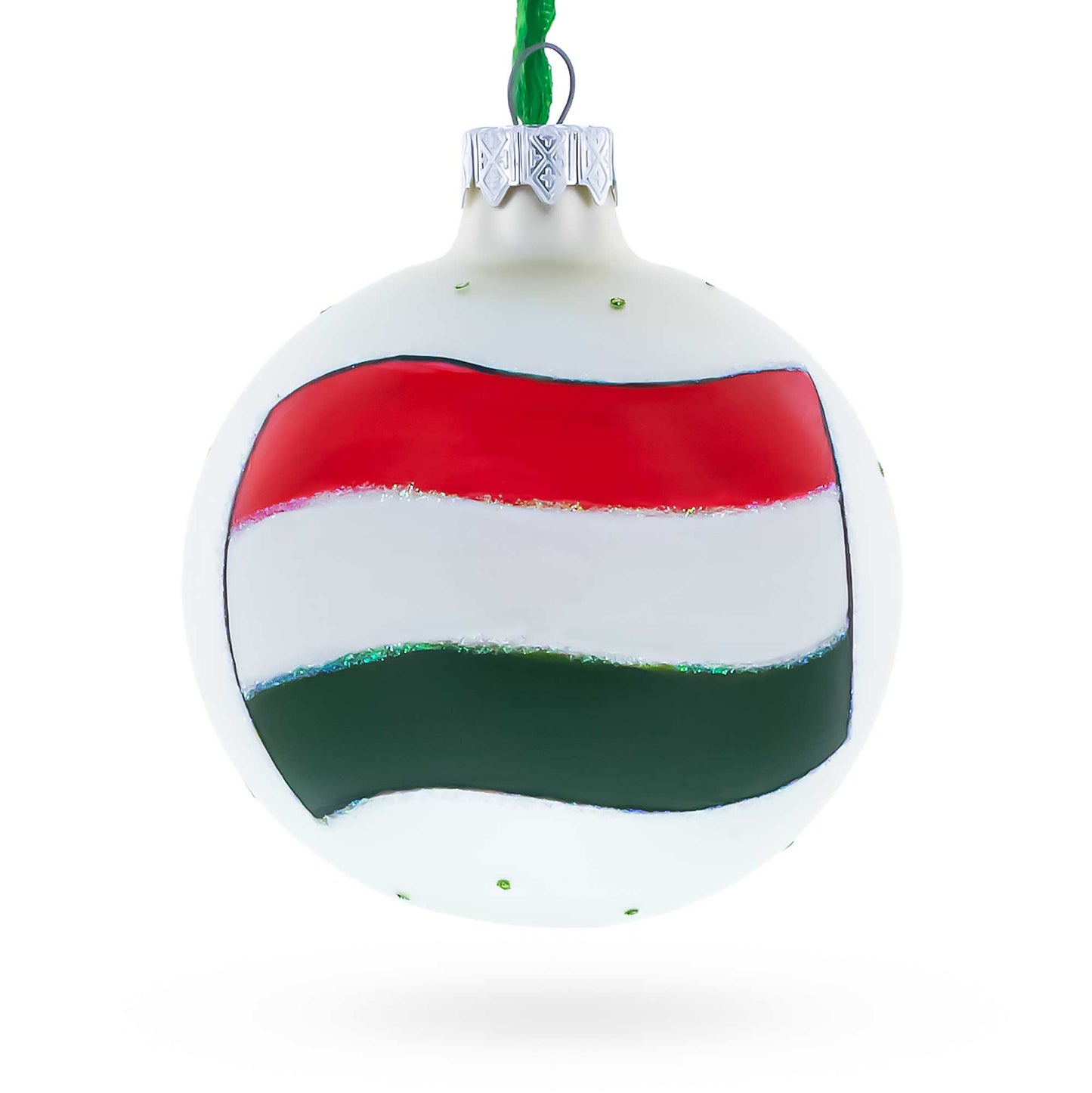 Flag of Hungary Glass Ball Christmas Ornament 3.25 Inches