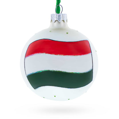 Flag of Hungary Glass Ball Christmas Ornament 3.25 Inches
