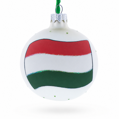 Flag of Hungary Glass Ball Christmas Ornament 3.25 Inches