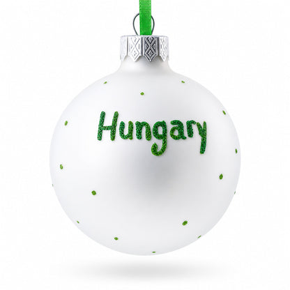 Flag of Hungary Glass Ball Christmas Ornament 3.25 Inches