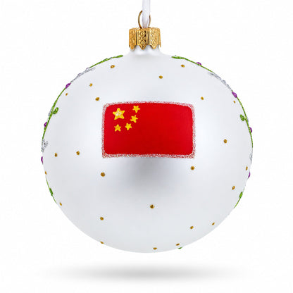 The Great Wall of China Glass Ball Christmas Ornament 4 Inches