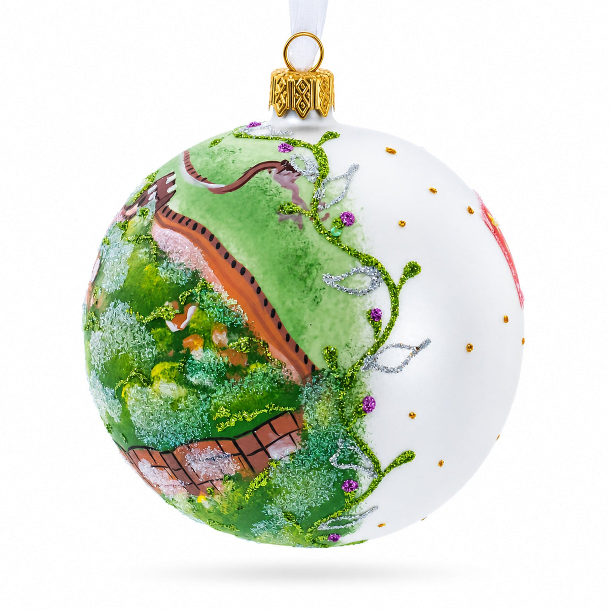The Great Wall of China Glass Ball Christmas Ornament 4 Inches
