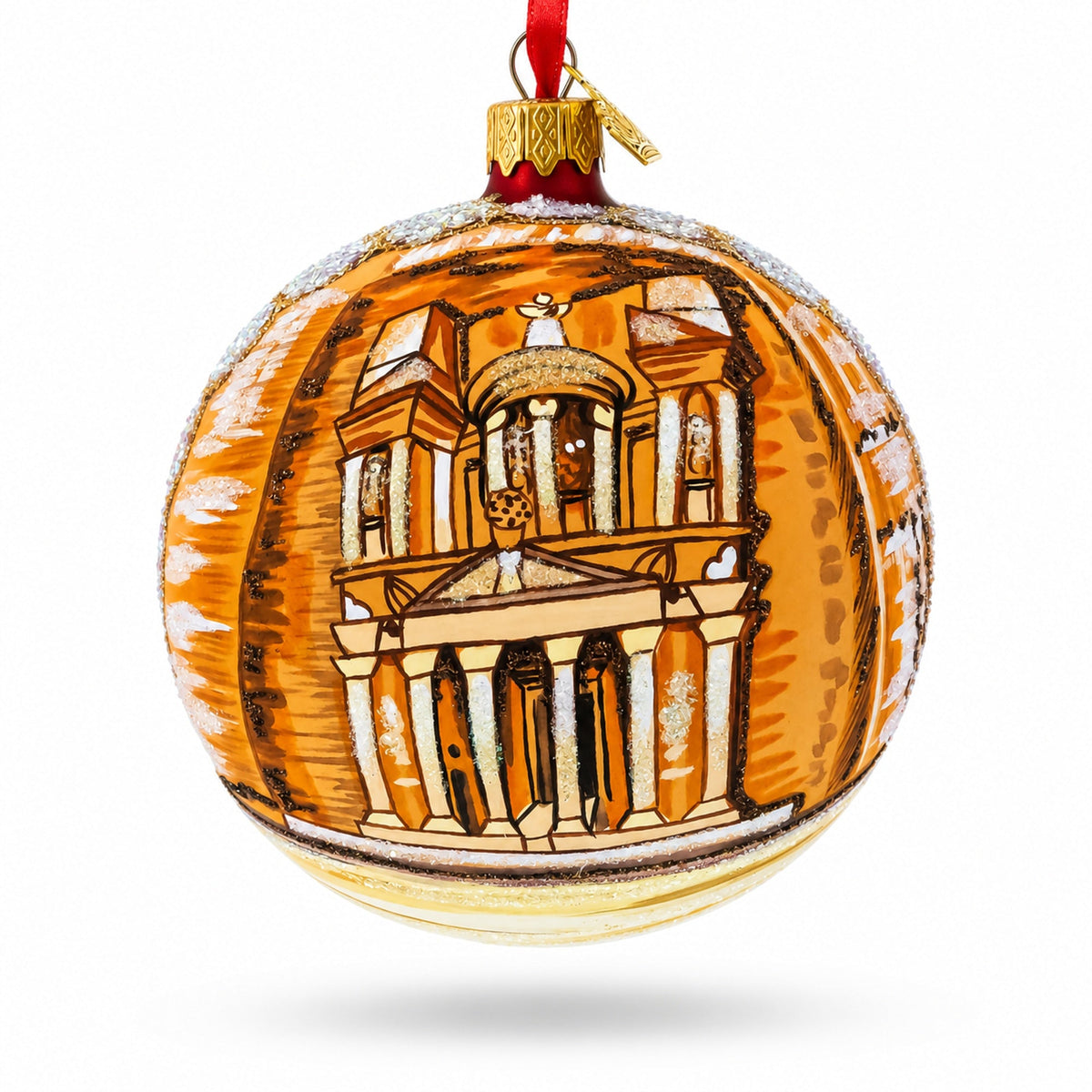 Petra, Jordan Glass Ball Christmas Ornament 4 Inches