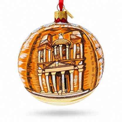 Petra, Jordan Glass Ball Christmas Ornament 4 Inches