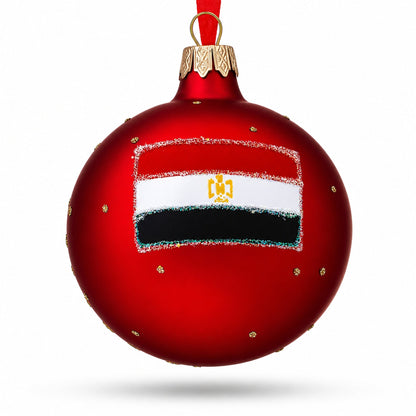 Egyptian Pyramids Glass Ball Christmas Ornament 4 Inches