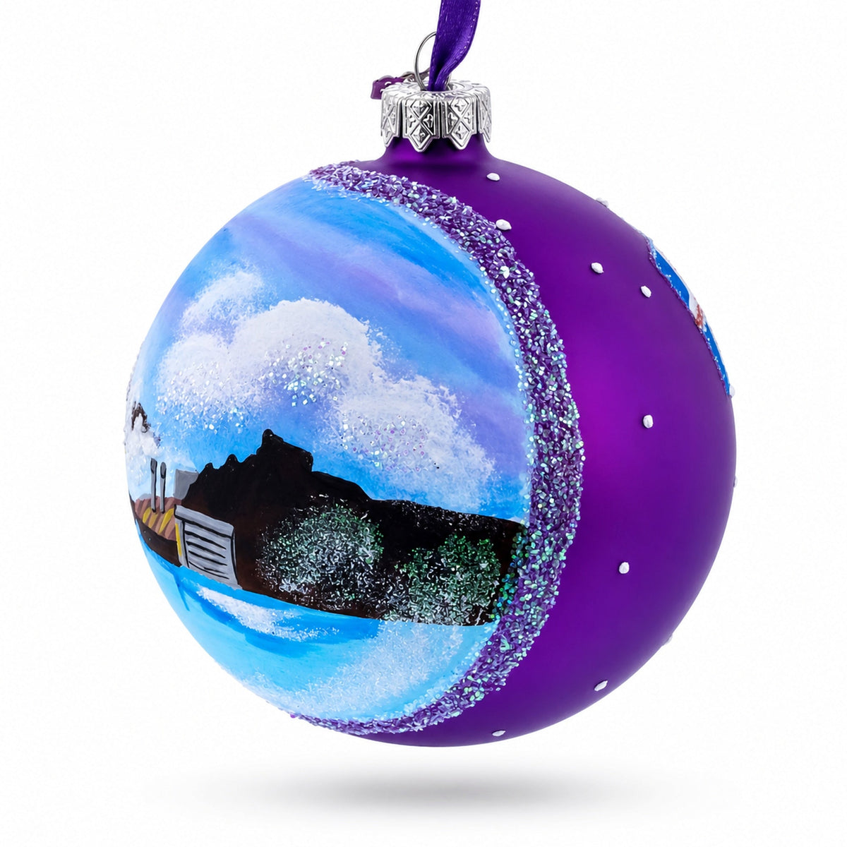Blue Lagoon, Iceland Glass Ball Christmas Ornament 4 Inches