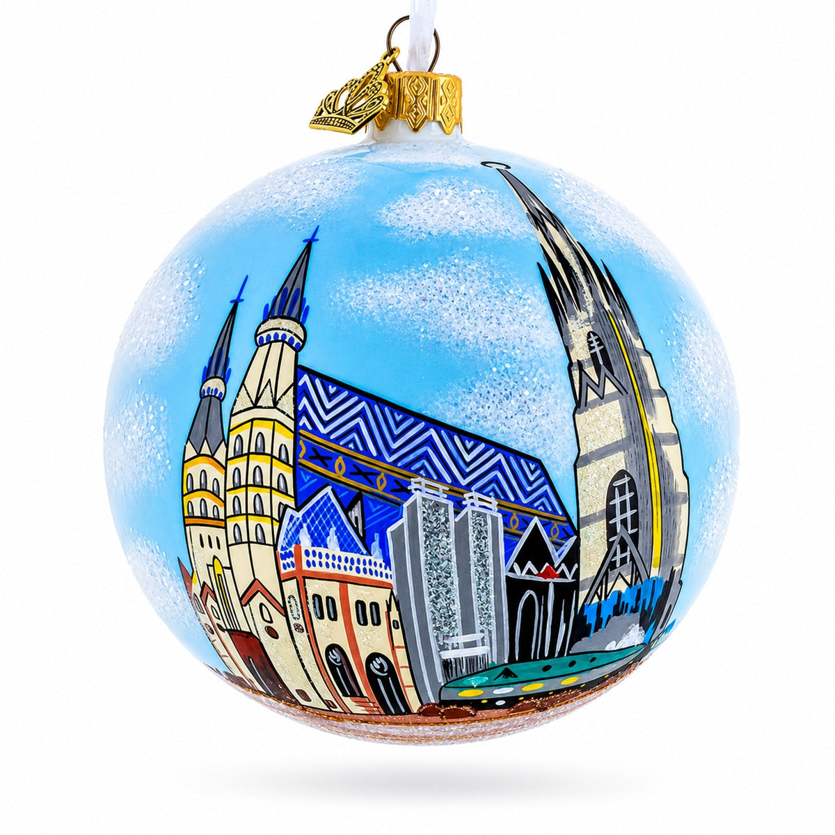 St. Stephen's Cathedral, Vienna, Austria Glass Ball Christmas Ornament 4 Inches
