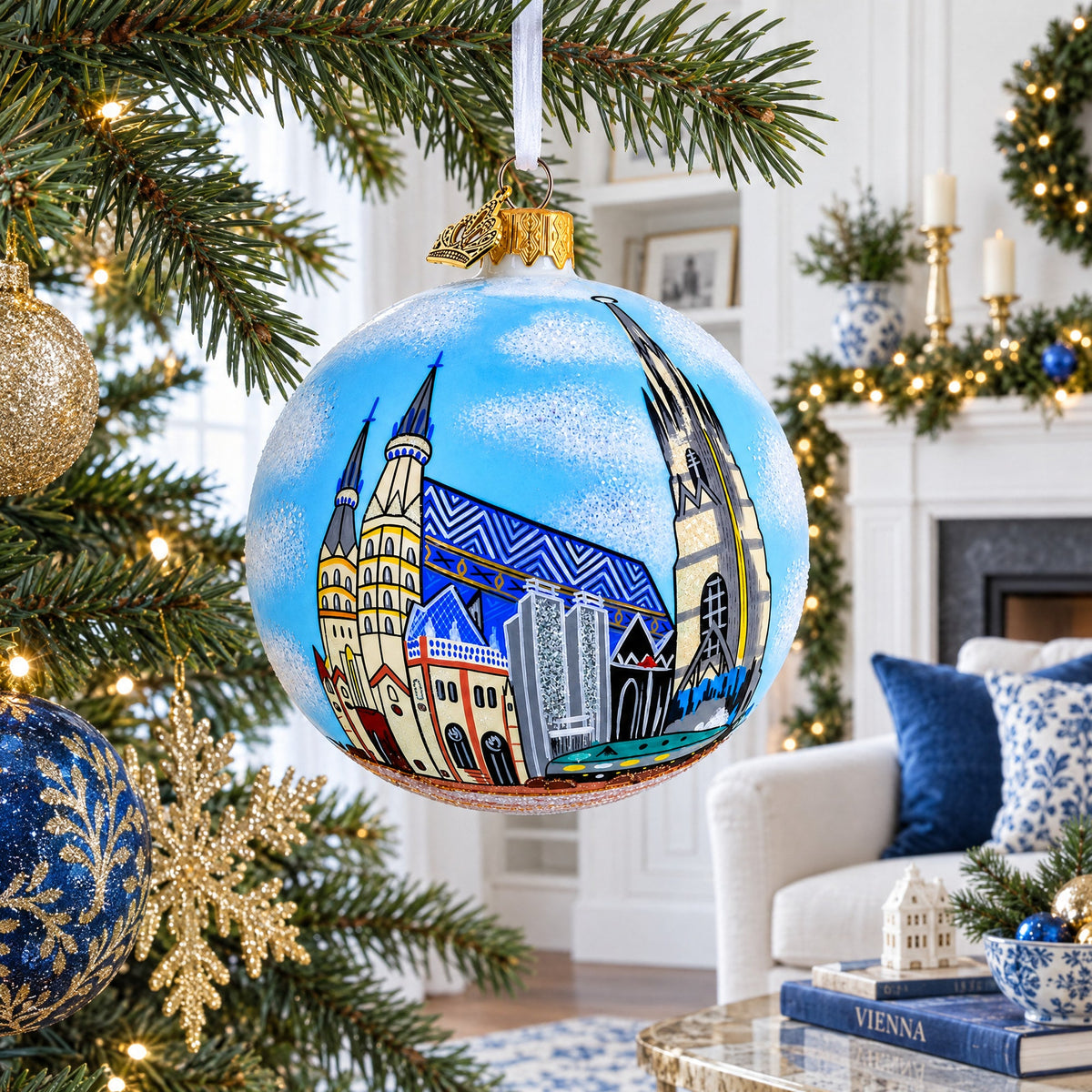 St. Stephen's Cathedral, Vienna, Austria Glass Ball Christmas Ornament 4 Inches