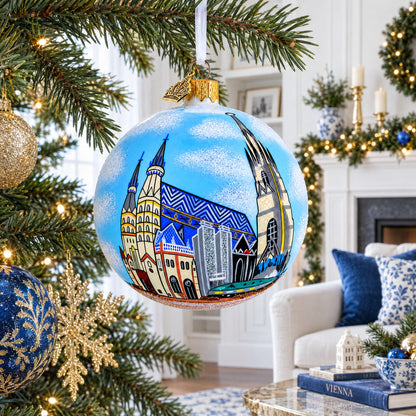 St. Stephen's Cathedral, Vienna, Austria Glass Ball Christmas Ornament 4 Inches