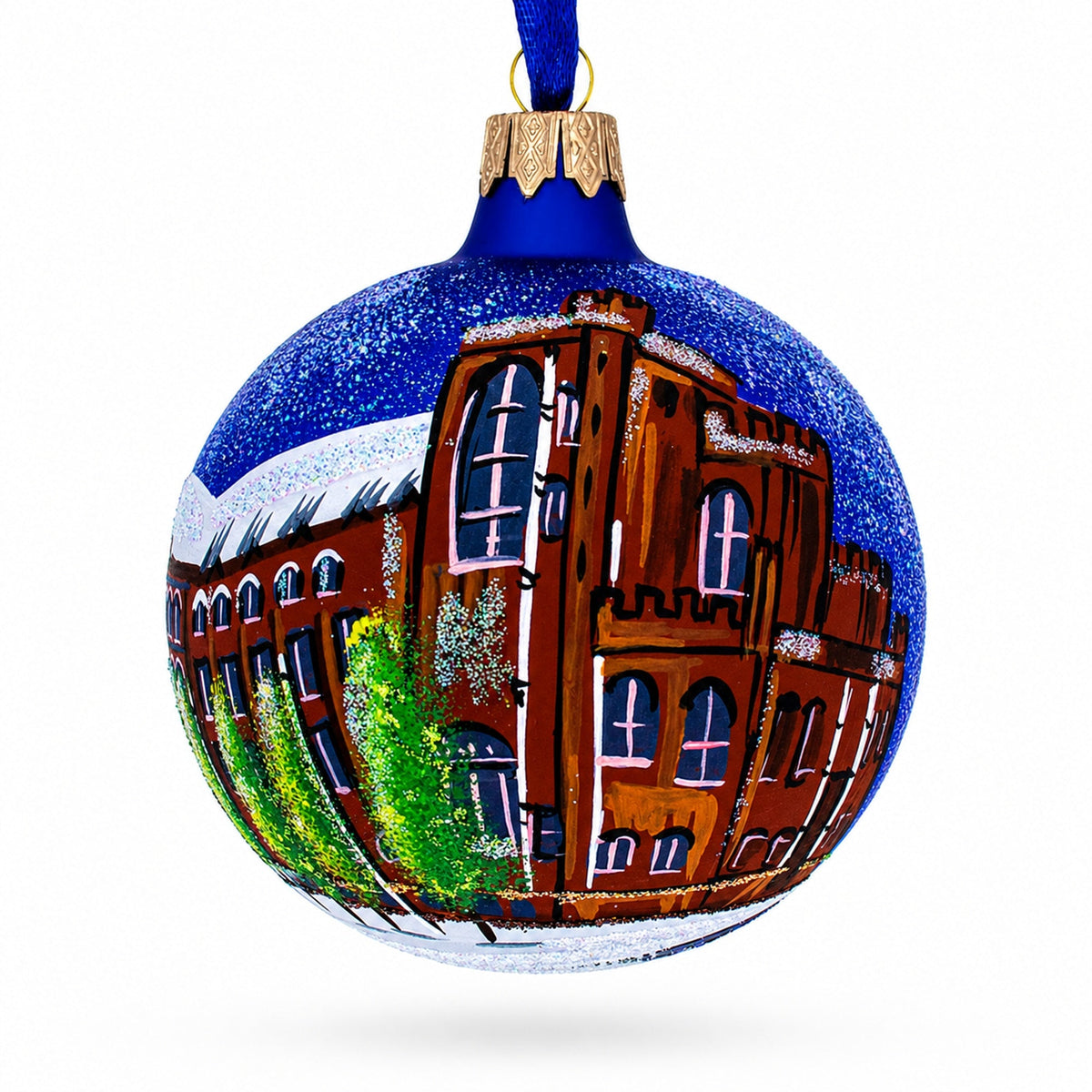 John Rylands Library, Manchester, England, United Kingdom Glass Ball Christmas Ornament 4 Inches