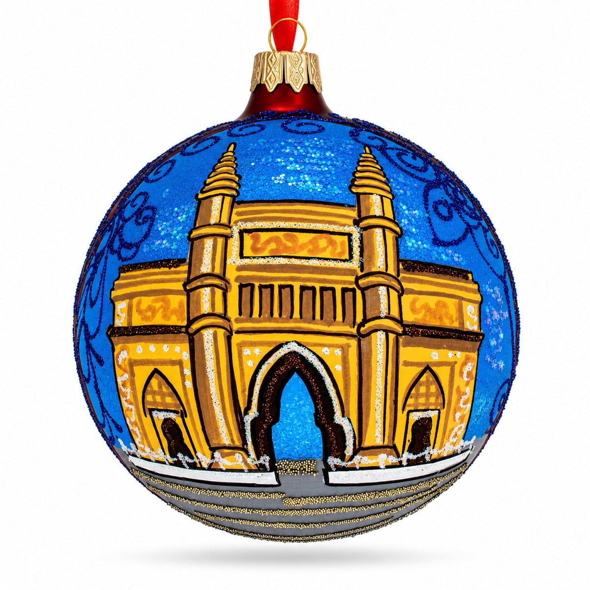 Gateway of India, Mumbai Glass Ball Christmas Ornament 4 Inches