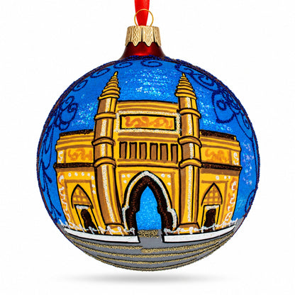 Gateway of India, Mumbai Glass Ball Christmas Ornament 4 Inches