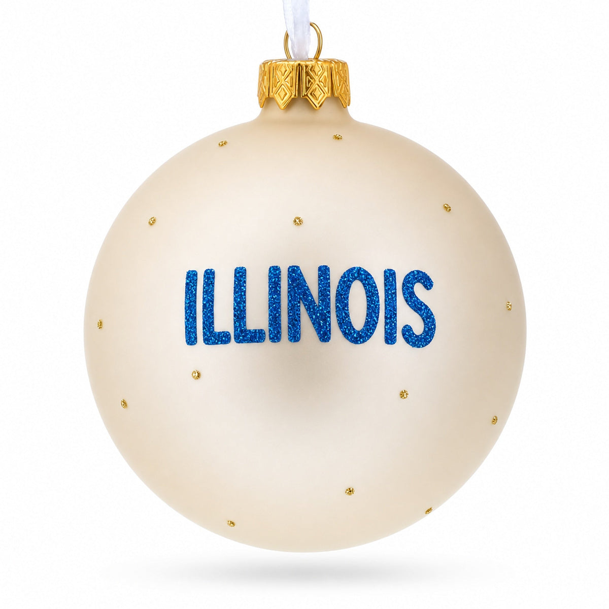 Illinois State, USA Glass Ball Christmas Ornament 4 Inches