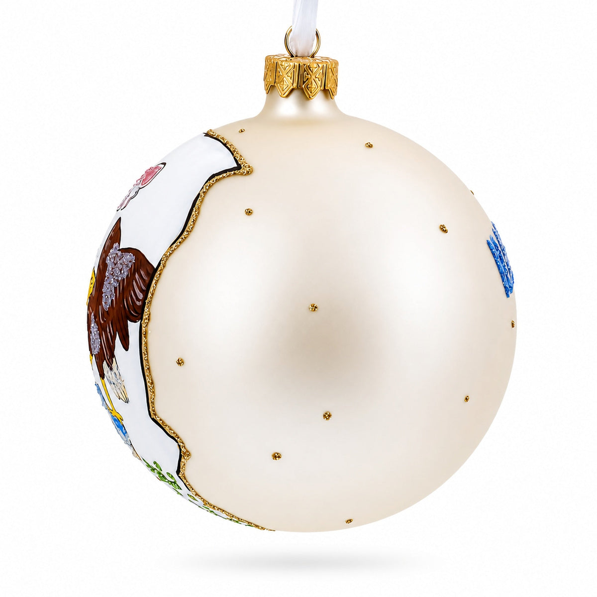 Illinois State, USA Glass Ball Christmas Ornament 4 Inches
