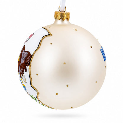 Illinois State, USA Glass Ball Christmas Ornament 4 Inches
